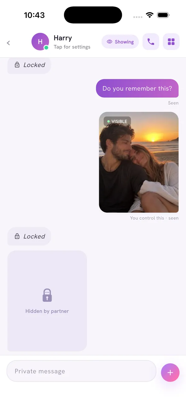 The same thread with a locked tile reading Hidden by partner